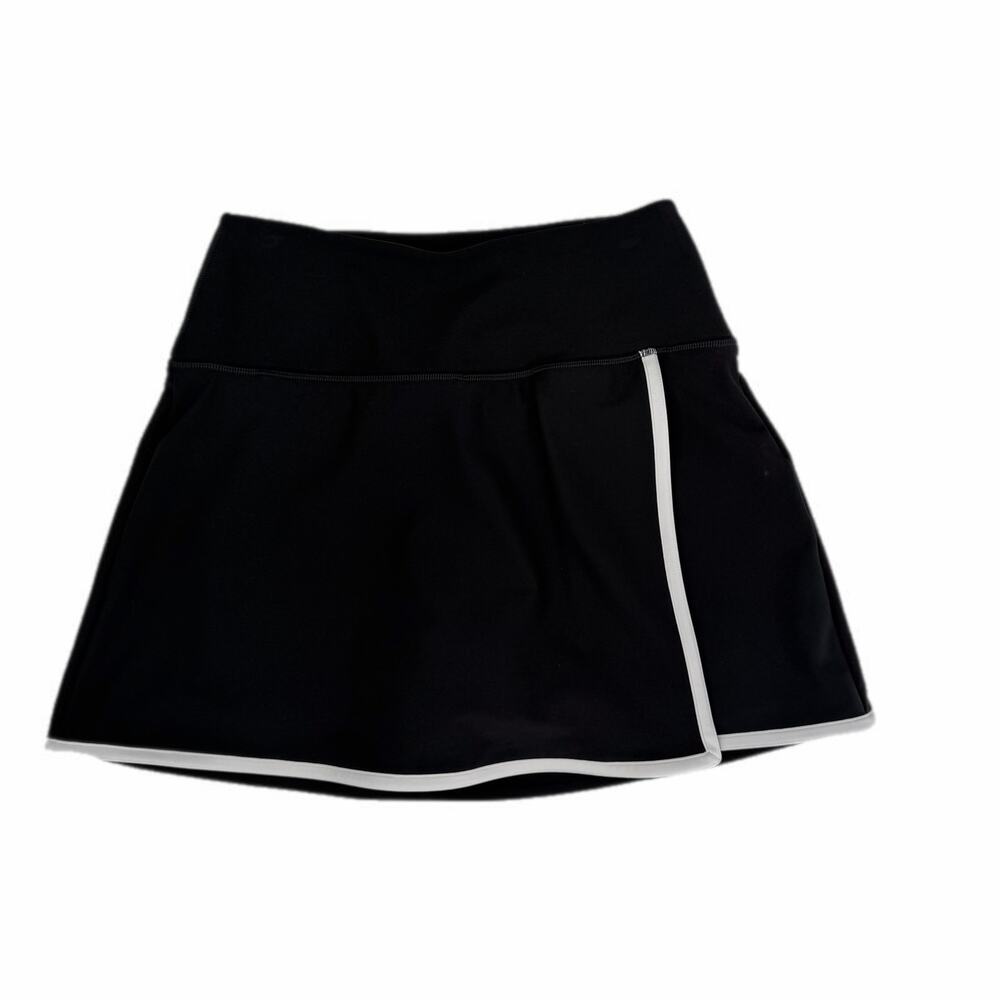 YPB Abercrombie & Fitch SculptLux Black & White Side Slit Pull On Wrap Skort